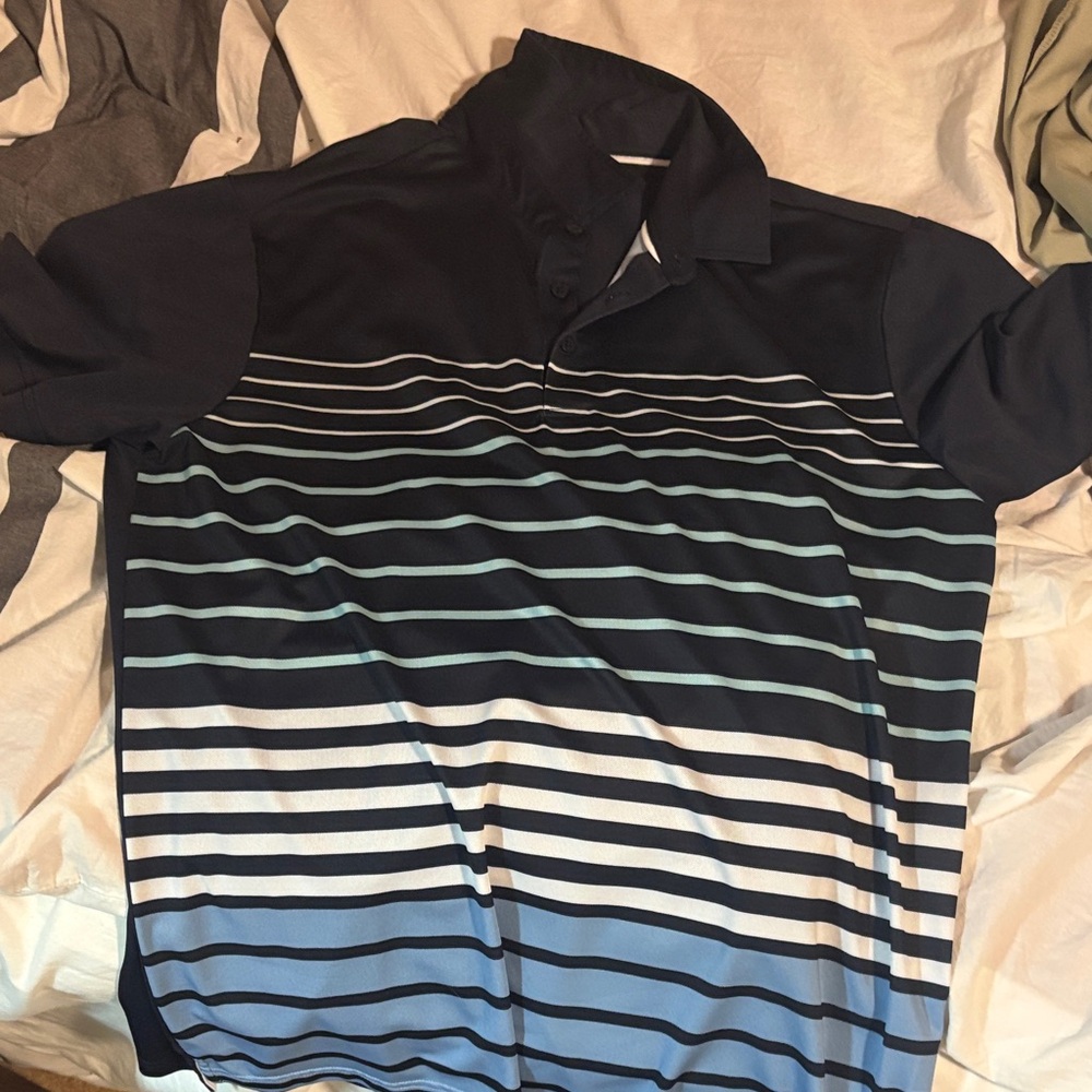 Classic Navy Striped Polo Shirt